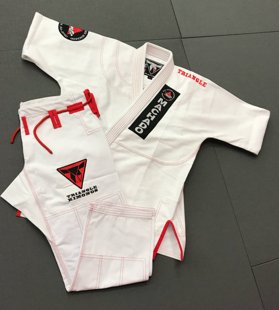 BJJ Gi - Jean Jacques Machado - White with Red Trim