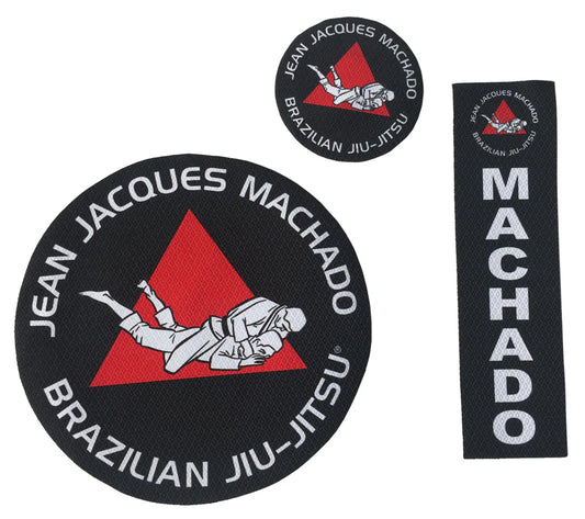 Gi Patch Kit - Brazilian Jiu jitsu - Black with Red