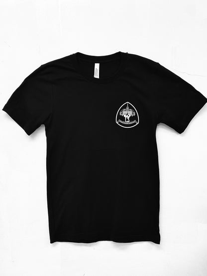 Black t-shirt with a white Thai Boxing logo